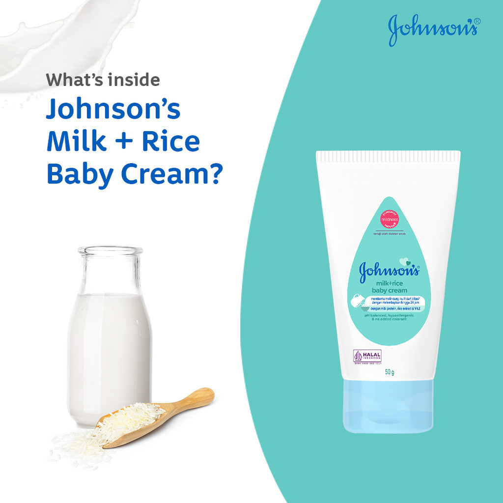 Johnson & Johnson Indonesia Johnson's Baby Milk + Rice Baby Cream