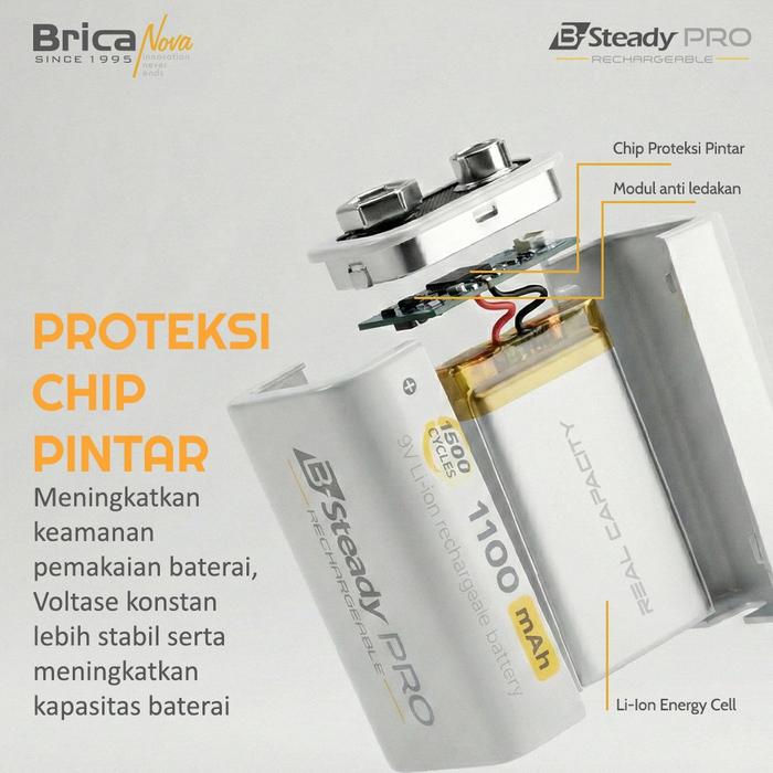Brica B-Steady PRO 9V Li-Ion Rechargeable Battery 4