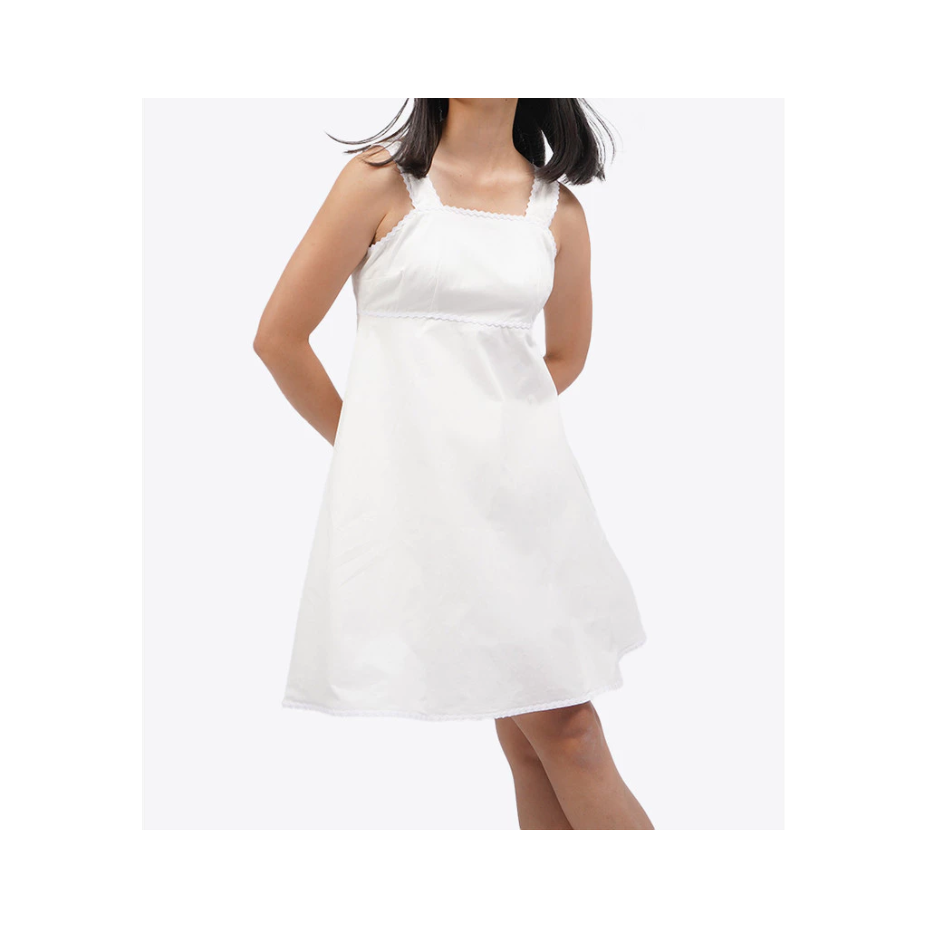 Delamibrands Kharisma Busana COLORBOX Ric Rac Details Strap Mini Dress