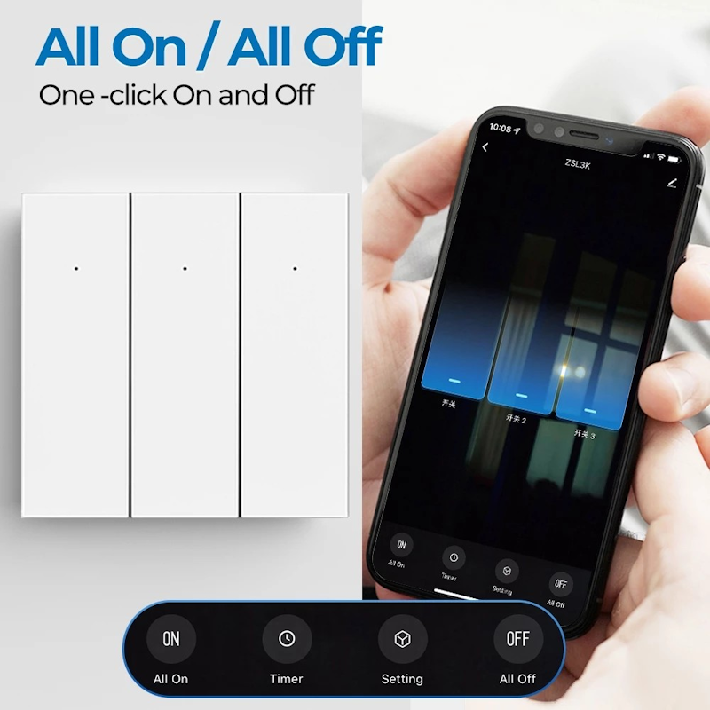 ALMO Tuya Wifi Smart Wall Switch 1 Gang 3