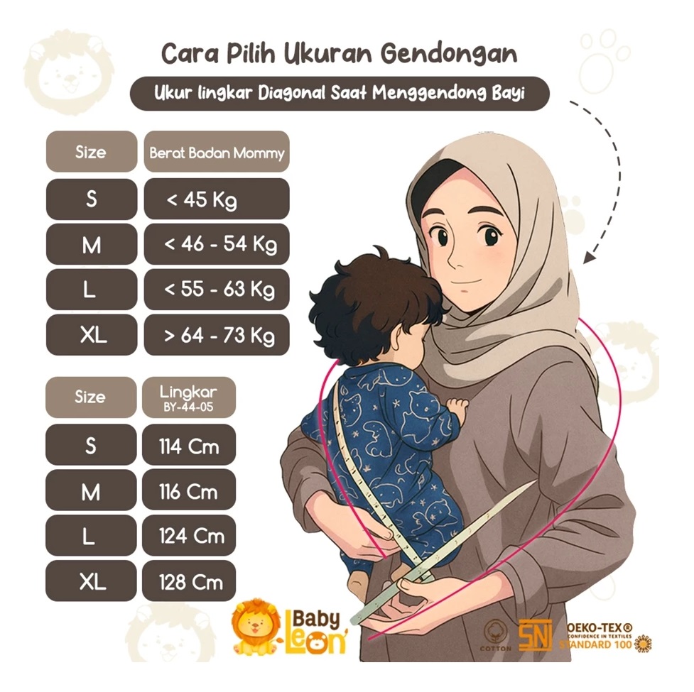 Baby Leon Baby Leon 3 in 1 Gendongan Bayi Spons BY-44-05