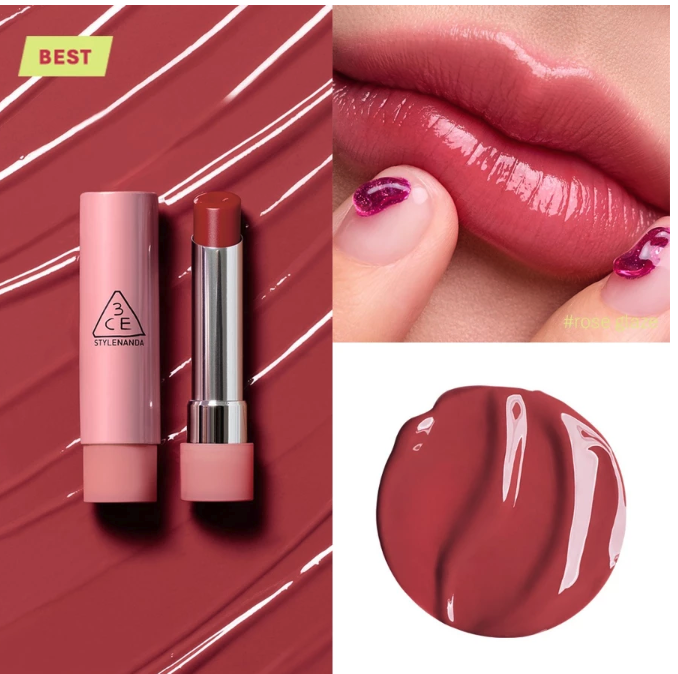 3CE Glazy Lip Glow 34 Rose Glaze 2