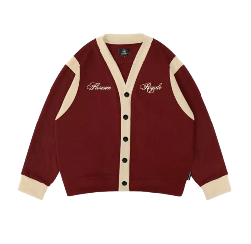 OOTDSUPPLY Cardigan Florence Maroon Cream 1