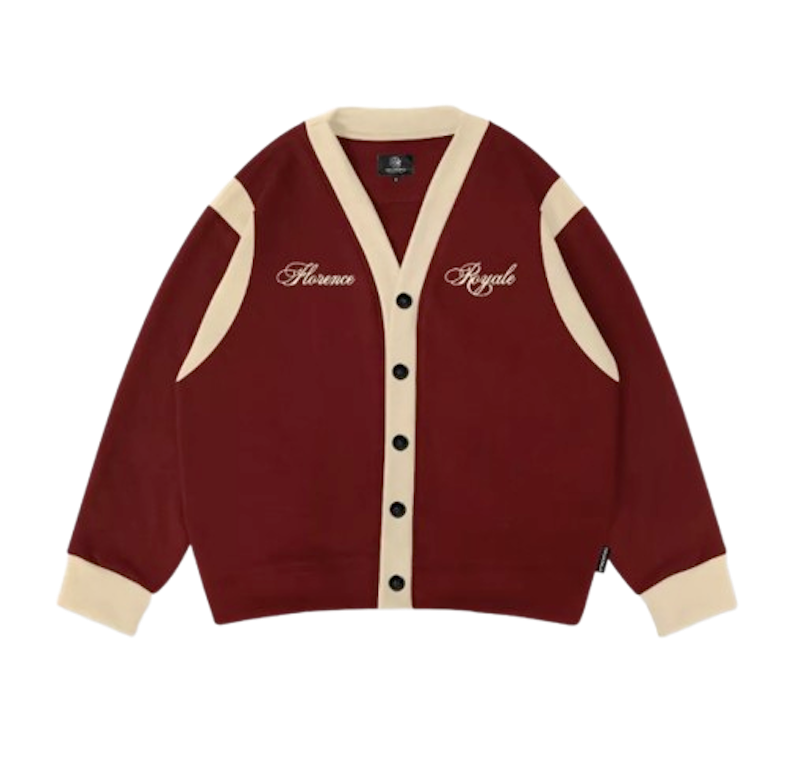 OOTDSUPPLY Cardigan Florence Maroon Cream 1