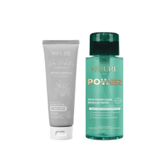 Paket Double Cleansing Noni Probiotics Gentle Gel Cleanser + Acne Power Clear Micellar Water