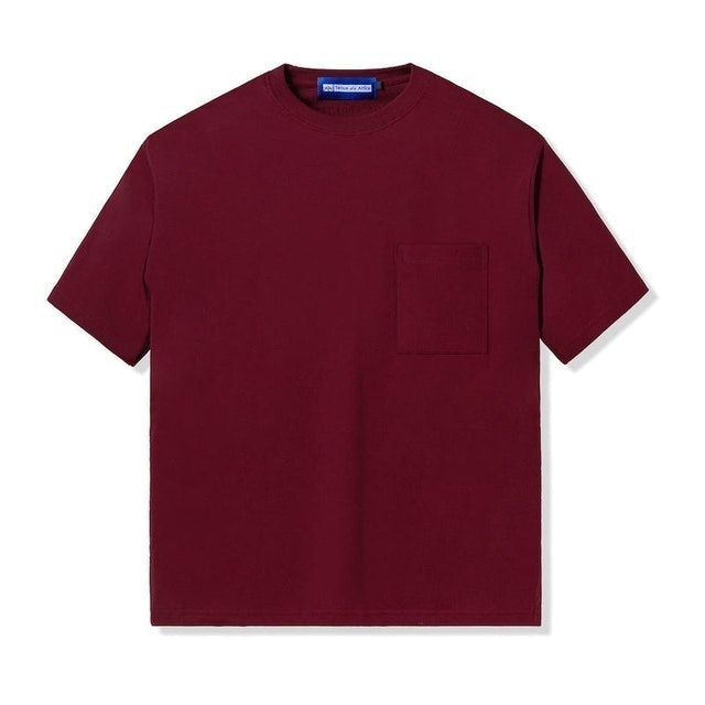 Everyday Basic Pocket Tees Burgundy