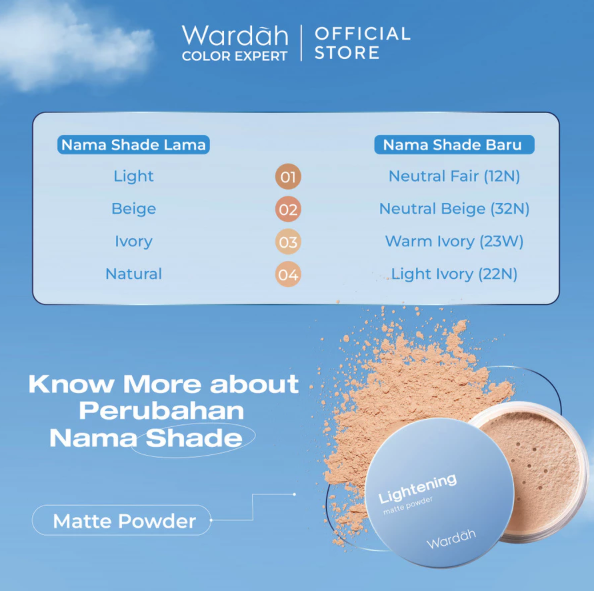Wardah Lightening Matte Powder 22N Light Ivory