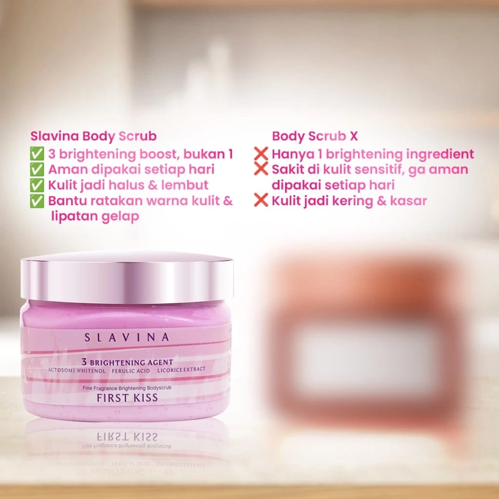 RANS Kosmetika Indonesia SLAVINA Organic Rice Body Scrub Red Opium