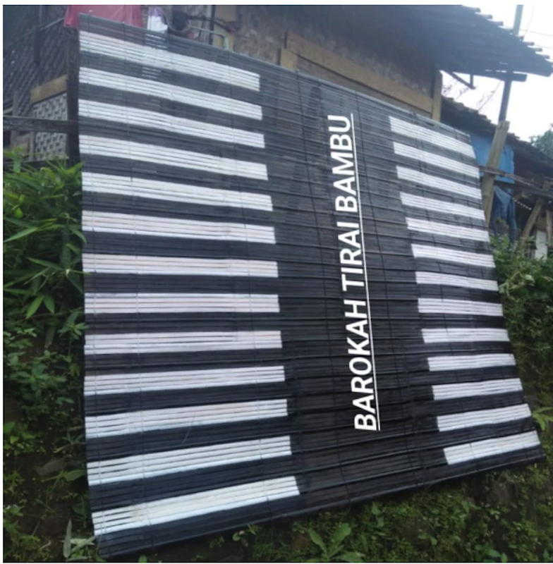 Tirai Bambu Outdoor Motif Kombinasi Salur 4