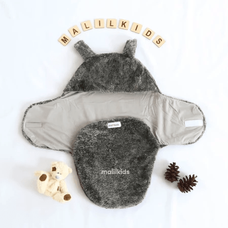 Malilkids Reversible Wooly Baby Swaddle 4