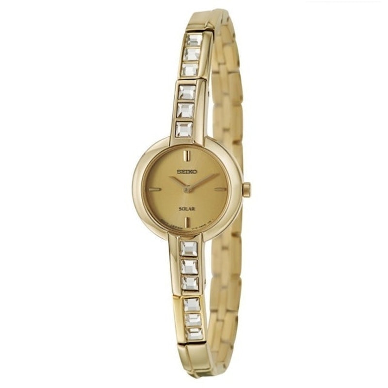 Jam Tangan Wanita Solar Swarovski Gold 1
