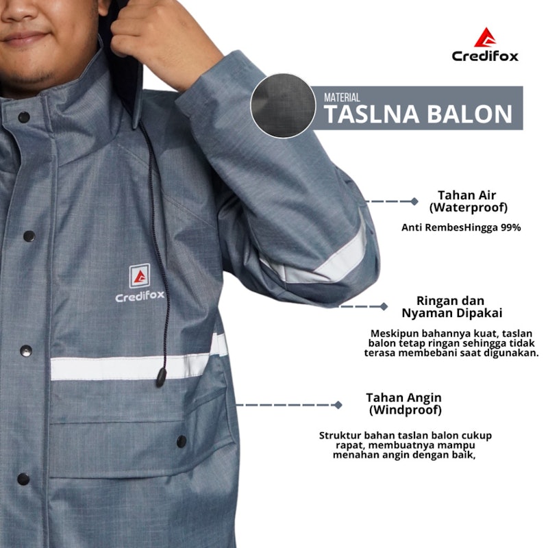Credifox Taslan Balon Raincoat Premium 2
