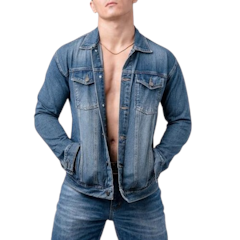 Vengoz Jacket Jeans Pria Slim Fit Premium Blue Washed
