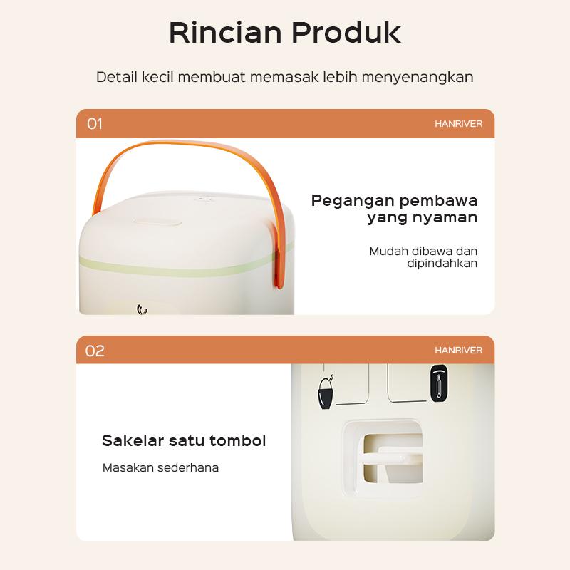 HAN RIVER Rice Cooker Mini 0.8L  2