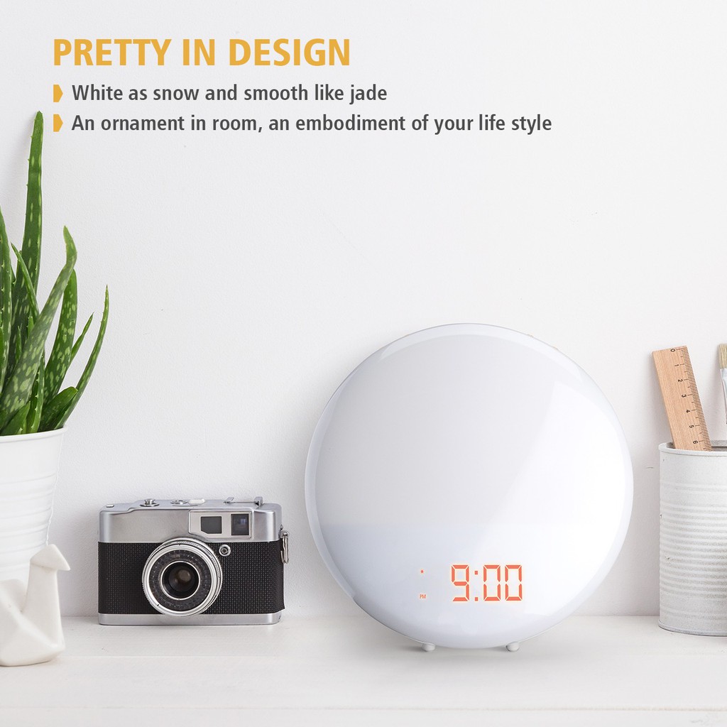 MPOW Pictek Wake Up Light Alarm Clock Sunrise Light 3