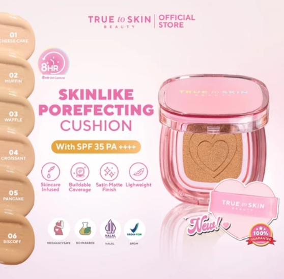 Triniti Tunggal Abadi True to Skin Skinlike Porefecting Cushion SPF 35 PA++++ 03 Waffle