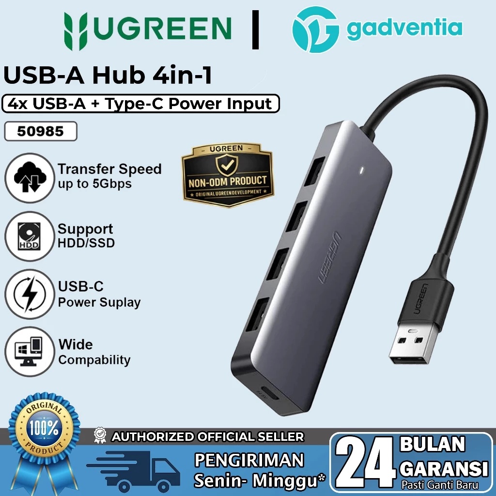 UGREEN 4-Port USB 3.0 5Gbps Hub with Type-C Power Port 5