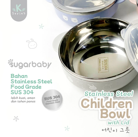 Kindalin Utama Internasional SugarBaby Stainless Steel Children Bowl with Lid