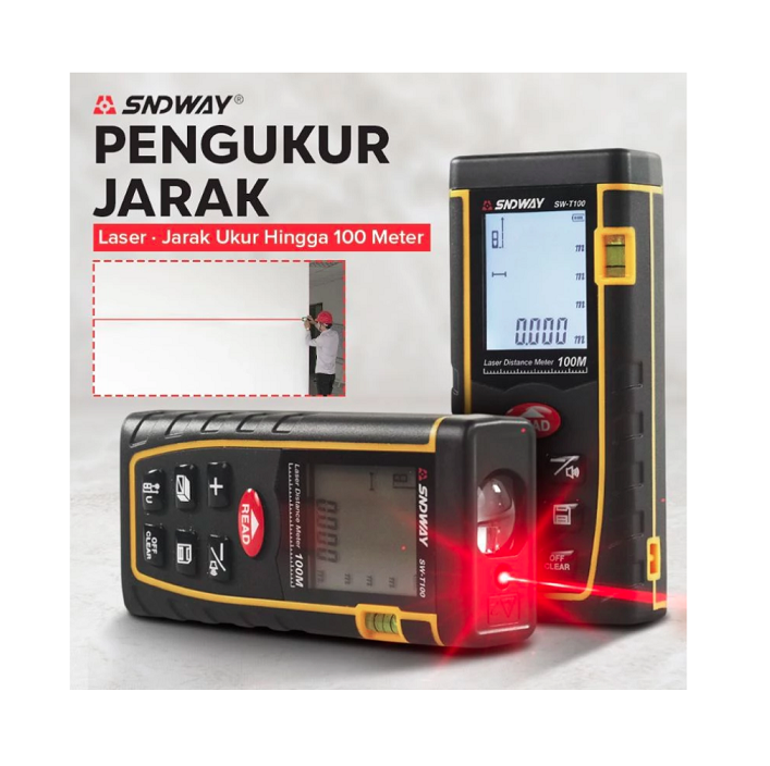  SNDWAY Meteran Laser Digital Distance 100 Meter SW-T100