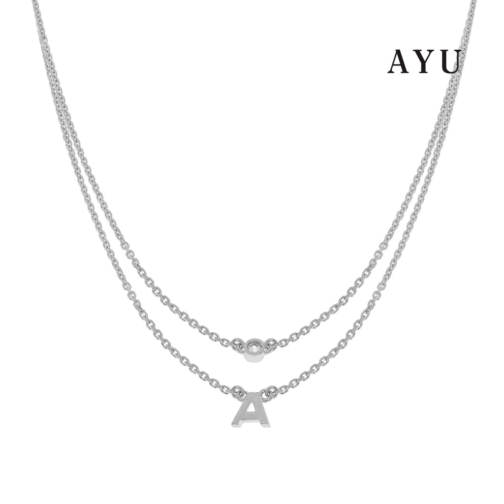AYU Gold  Initial Double Layer Necklace
