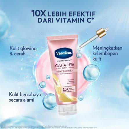 Unilever Indonesia Vaseline® Gluta-Hya Serum Burst Lotion Dewy Radiance 