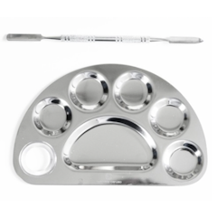 Dome Mixing Palette Stainless Steel + Spatula