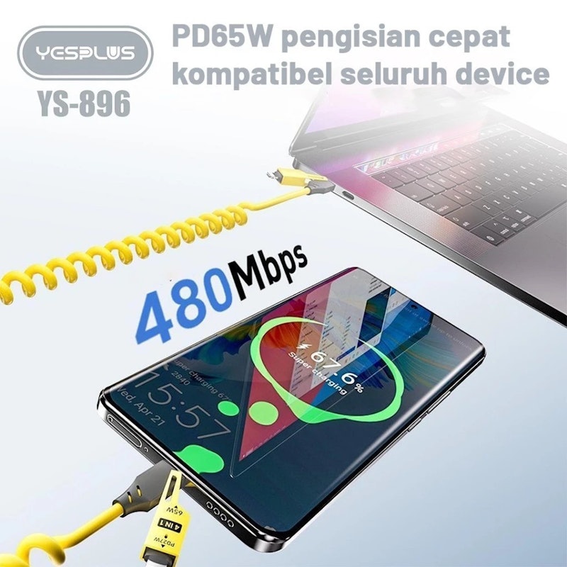 YESPLUS Kabel Data Spring 4in1 4