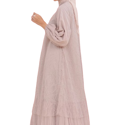 Modefarbe HijabChic Syahira Pink Nude Dress