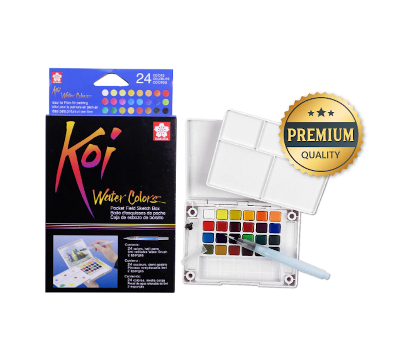 Sakura Koi Water Colors Pocket Field Sketch Box 24 Colors