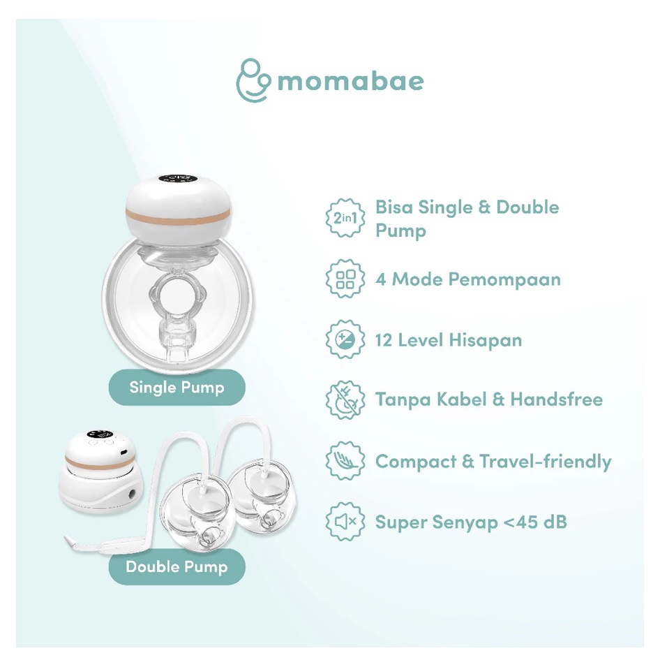 Momabae Momabae Compact S+ 2in1 Double Handsfree Electric Breast Pump