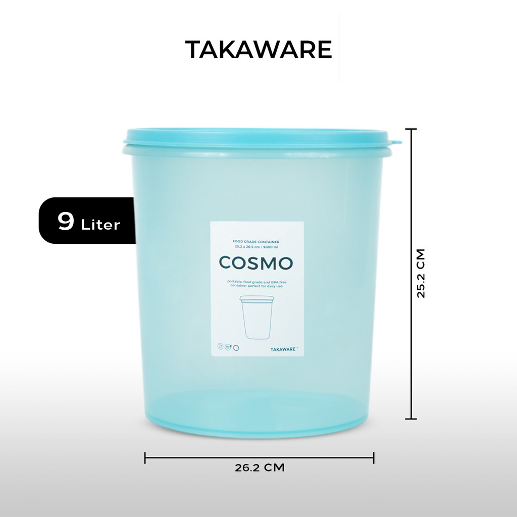Dillia Mitra Indonesia Takaware Toples Plastik Cosmo 9000 ml