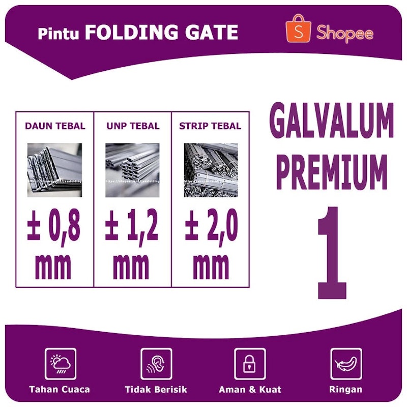 Jasa Folding Pintu Folding Gate Galvalum Premium 2