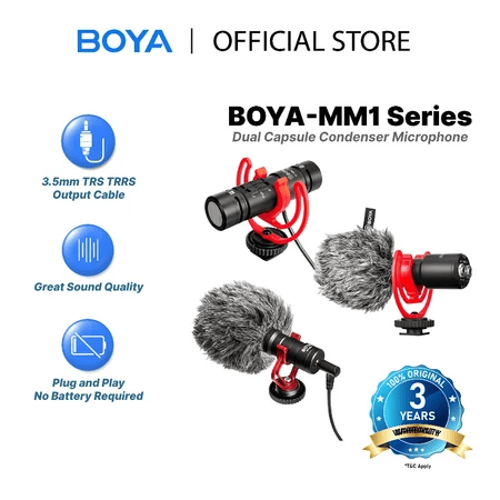 Shenzhen Jiayz Photo Industrial BOYA Dual-Capsules Super-Cardioid Microphone  BY-MM1 Pro