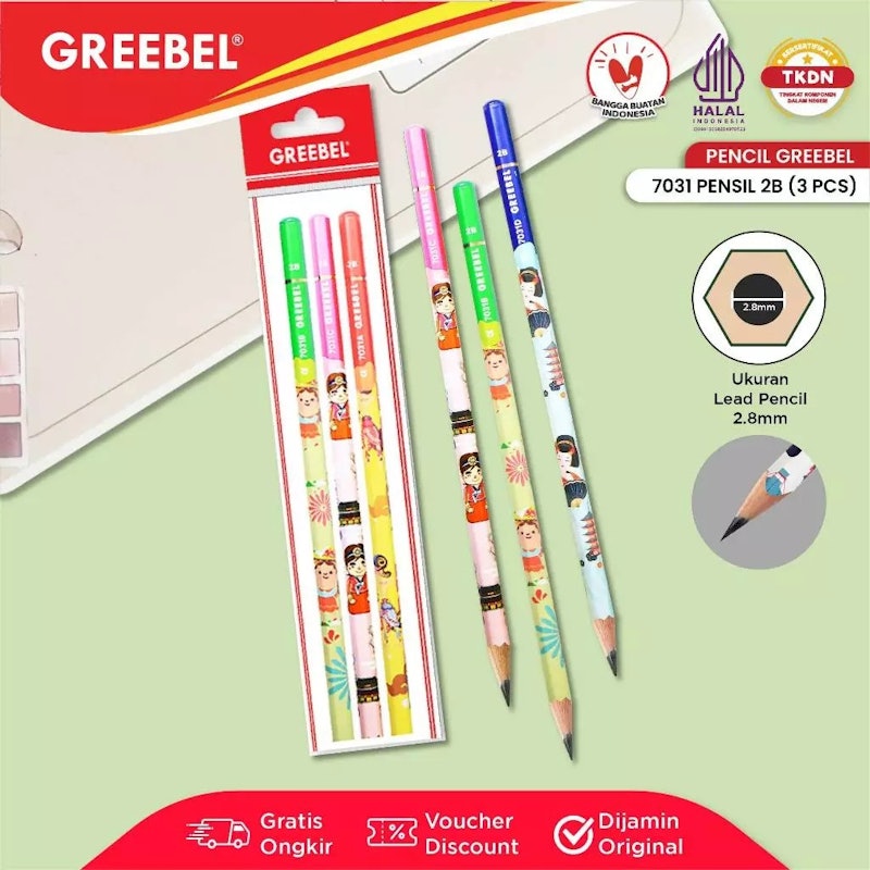 GREEBEL Pensil 2B Culture 3 Pcs 2