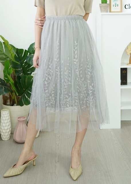 Clouwny  Shine Lace Skirt