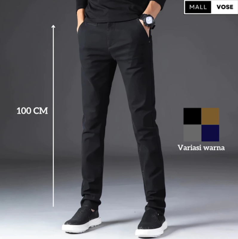 Mallvose Celana Pria Chino Slim Fit 4