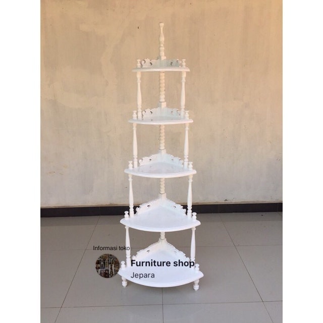  Rak Sudut Hiasan Kayu Jati