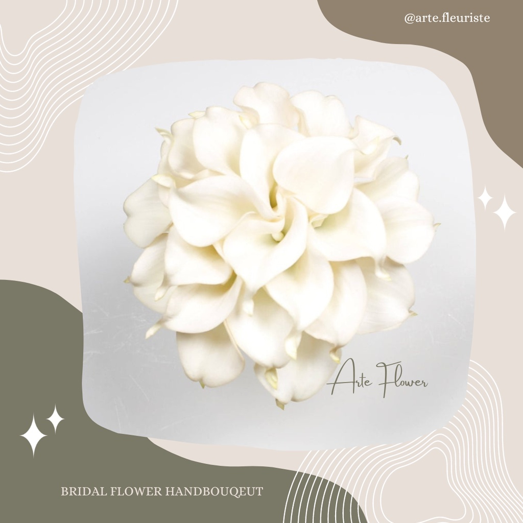 Arte Mahar & Wedding Flower Arte Bridal Flower Handbouquet Cala Lily Artificial 3