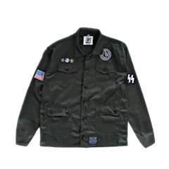 Field Jacket Semi Parka Pria Vintage Biker Army
