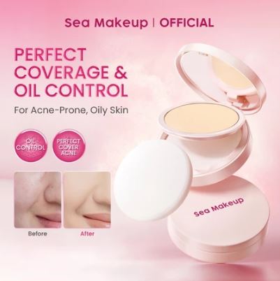 Sea Makeup Acne Cover & Smooth Two Way Cake Custard Choux