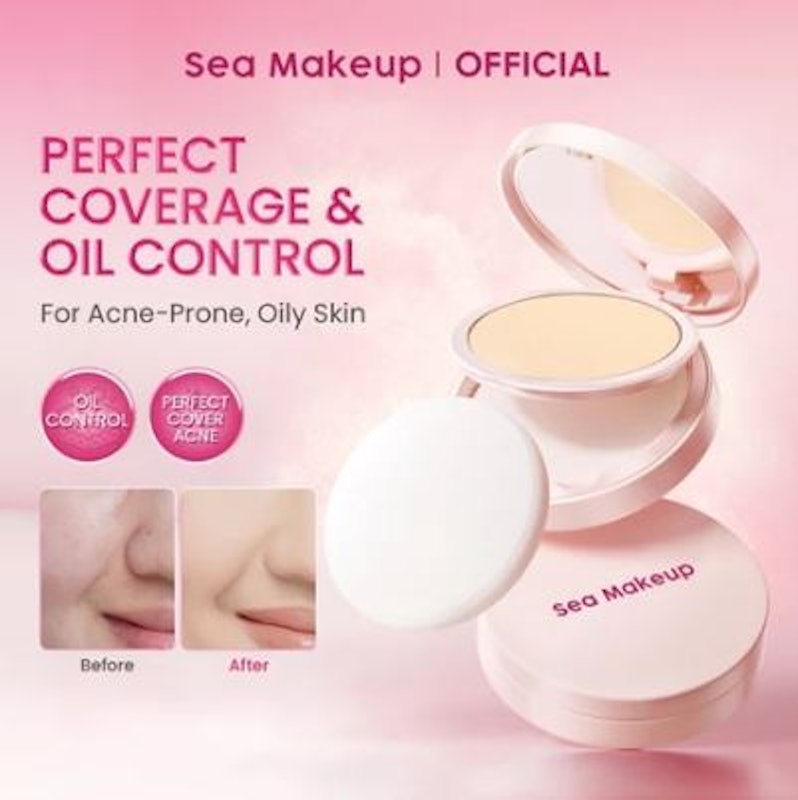 Sea Makeup Acne Cover & Smooth Two Way Cake Custard Choux 3