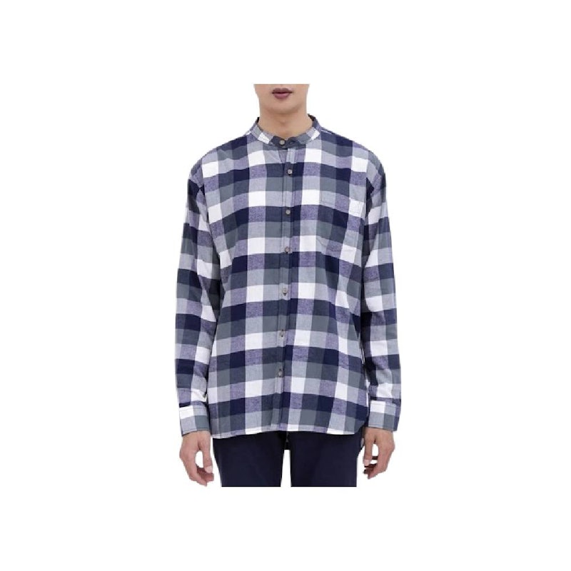 M231 Kemeja Pria Flannel Shanghai Oversized Panjang Hijau 1