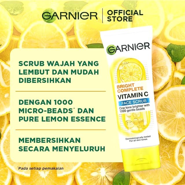 Loreal Indonesia Garnier Bright Complete Vitamin C Face Scrub