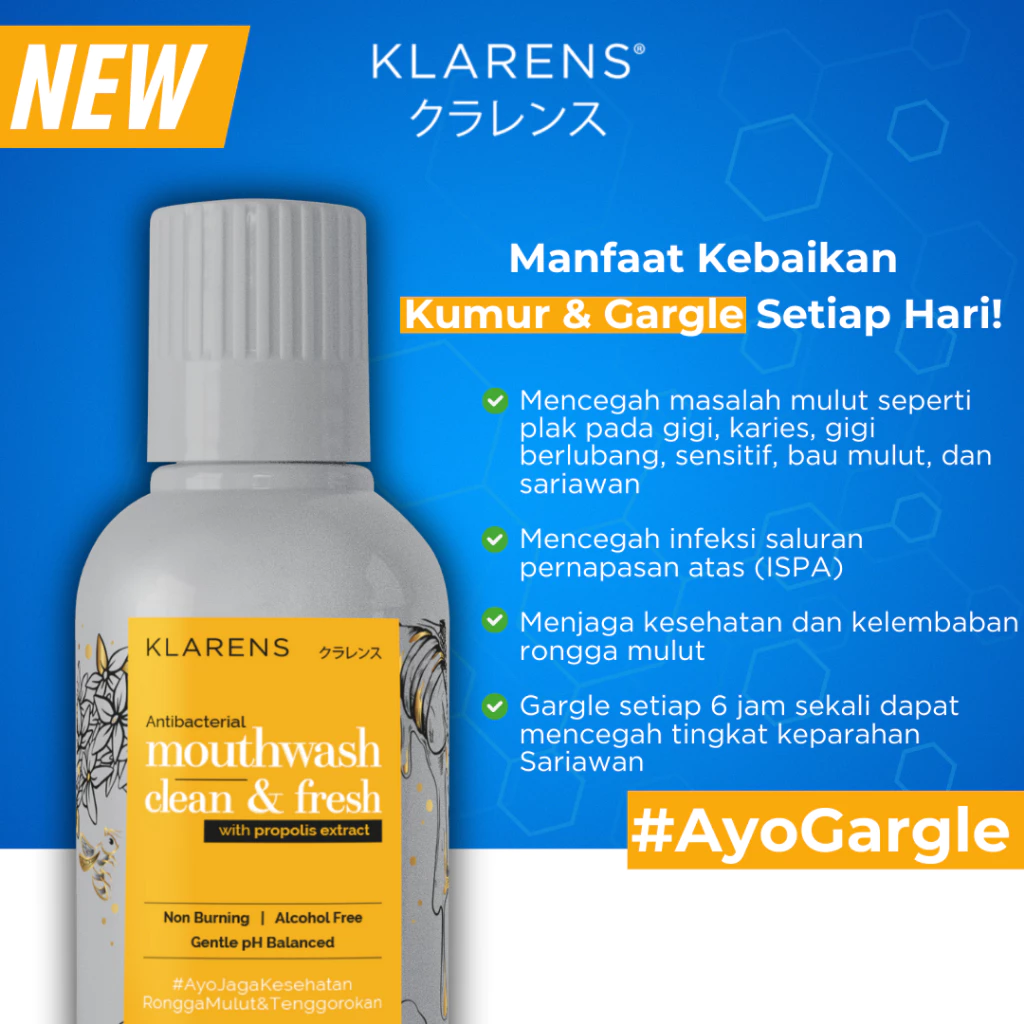 Anugerah Filia Asia Klarens Antibacterial Mouthwash Clean & Fresh