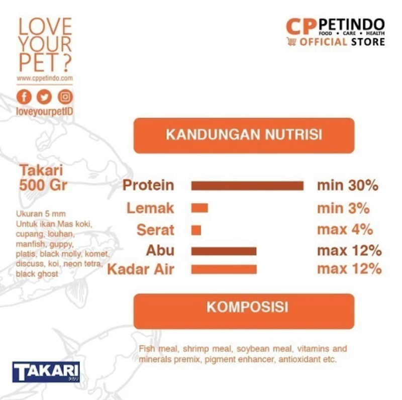 Takari Floating Fish Food 2mm 2