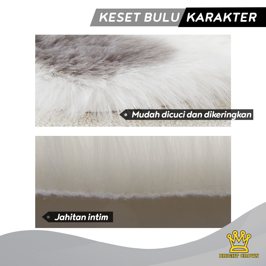 Bright Crown Kawaii Karpet Bulu Rumah Karakter