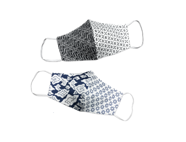 Masker 3 Ply Batik Black & Indigo