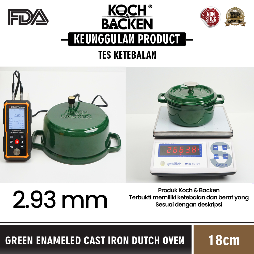KOCH&BACKEN Enameled Cast Iron Dutch Oven 18 cm 