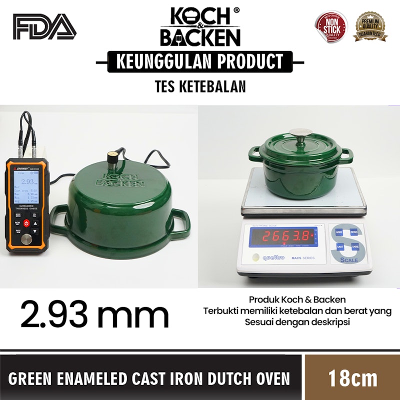 KOCH&BACKEN Enameled Cast Iron Dutch Oven 18 cm 5