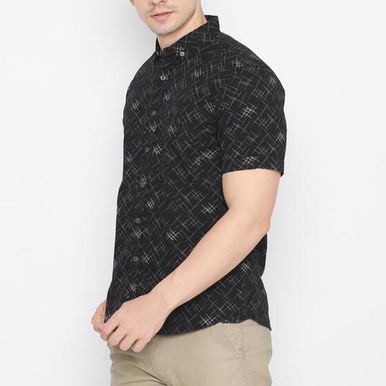  Code Male Kemeja Pria Pendek Motif Abstract Slim Fit Art1306